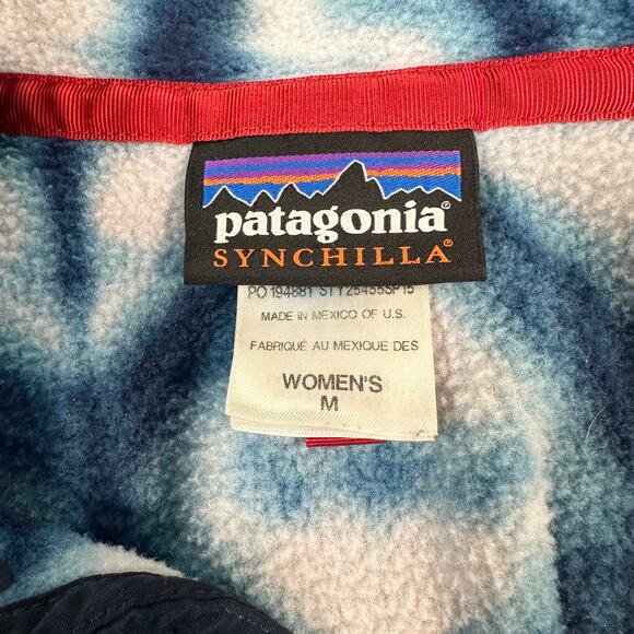 Patagonia Synchilla Snap T Fleece Jacket Shibori Diamond Tie Dye Pullover - Picture 7 of 8